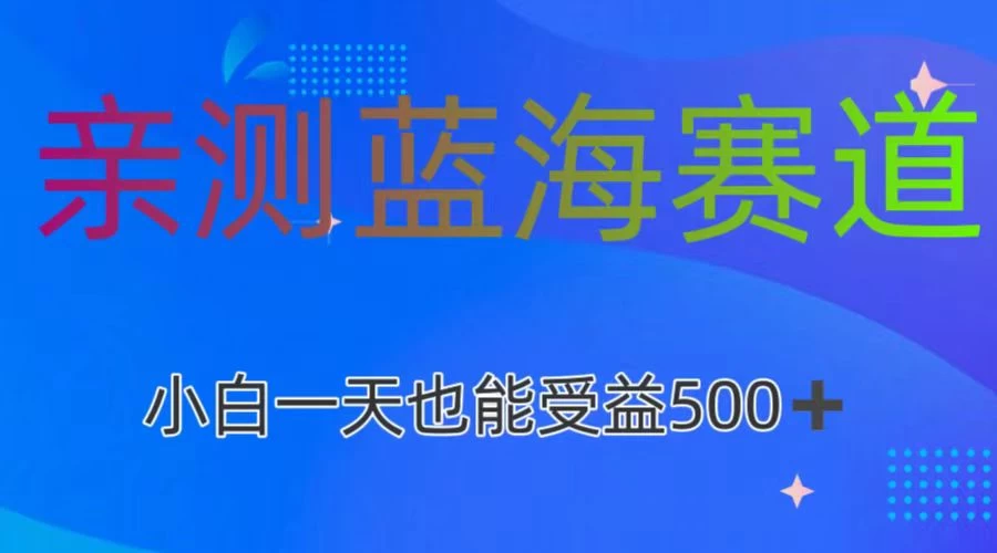 亲测蓝海赛道，利用AI创作，小白一天收益500+ - 简单网创项目资源网