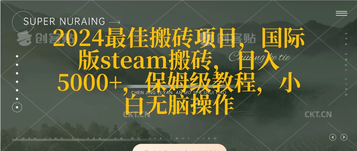 2024最佳搬砖项目，国际版steam搬砖，日入5000+，保姆级教程，小白无脑操作 - 简单网创项目资源网