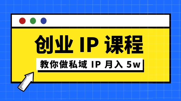 价值 2980 创业 IP 课程，教你做私域 IP 月入 5w - 简单网创项目资源网