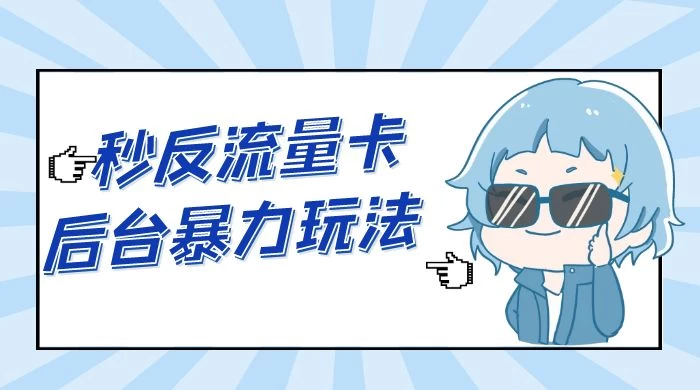 秒反流量卡后台暴力玩法 2.0，日赚三位数 - 简单网创项目资源网