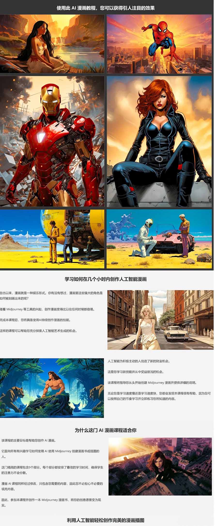 Midjourney AI漫画创作课，脚本构思、人物设计、排版合成，零基础创作完整漫画或系列插画 - 简单网创项目资源网