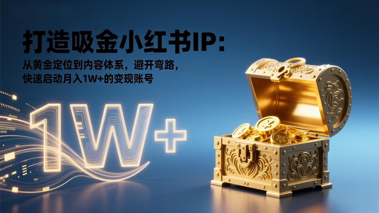 打造吸金小红书IP：从黄金定位到内容体系，避开弯路，快速启动月入1W+的变现账号 - 简单网创项目资源网