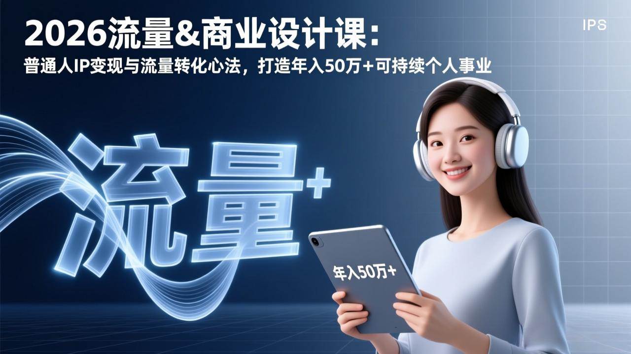 （17246期）2026流量&商业设计课：普通人IP变现与流量转化心法，打造年入50万+可持续个人事业 - 简单网创项目资源网