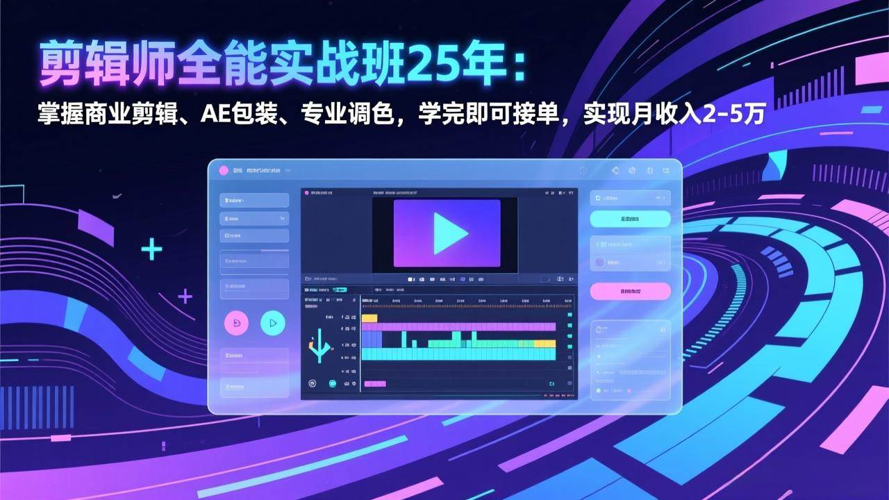 （17294期）剪辑师全能实战班25年：掌握商业剪辑、AE包装、专业调色，学完即可接单，实现月收入2-5万 - 简单网创项目资源网