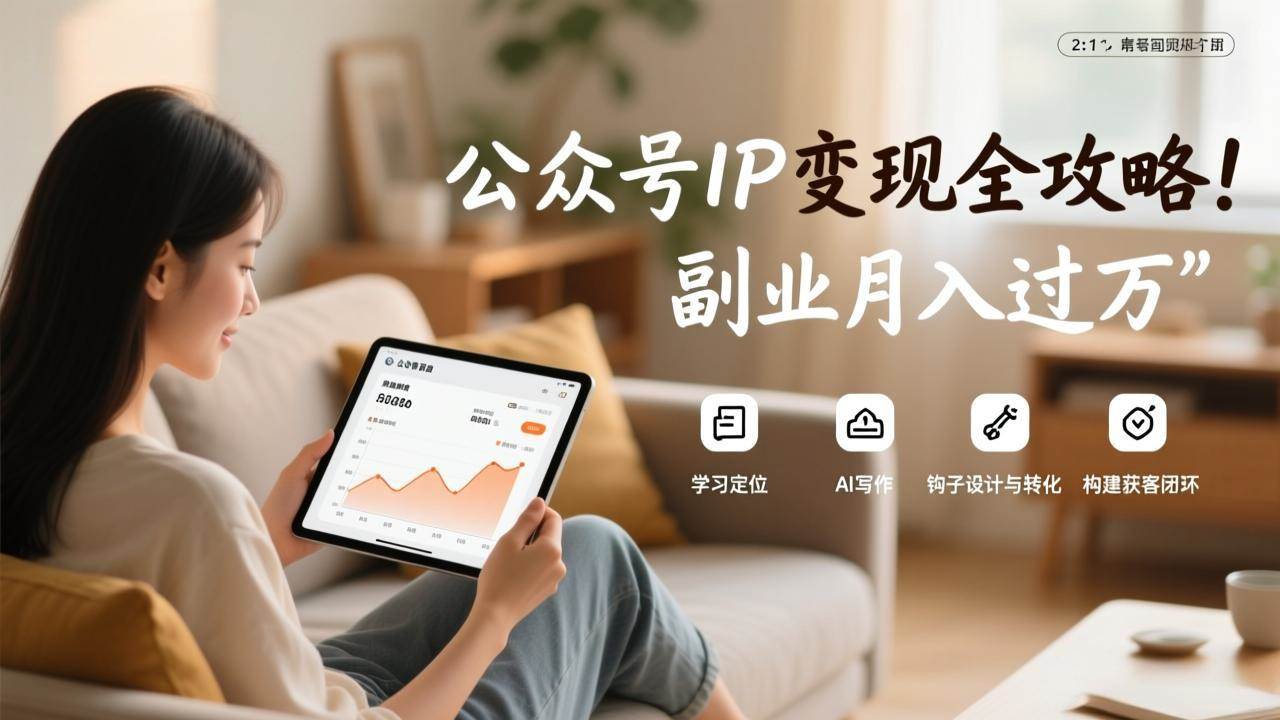 （17275期）公众号IP变现全攻略，学习定位、AI写作、钩子设计与转化，构建获客闭环，副业月入过万 - 简单网创项目资源网