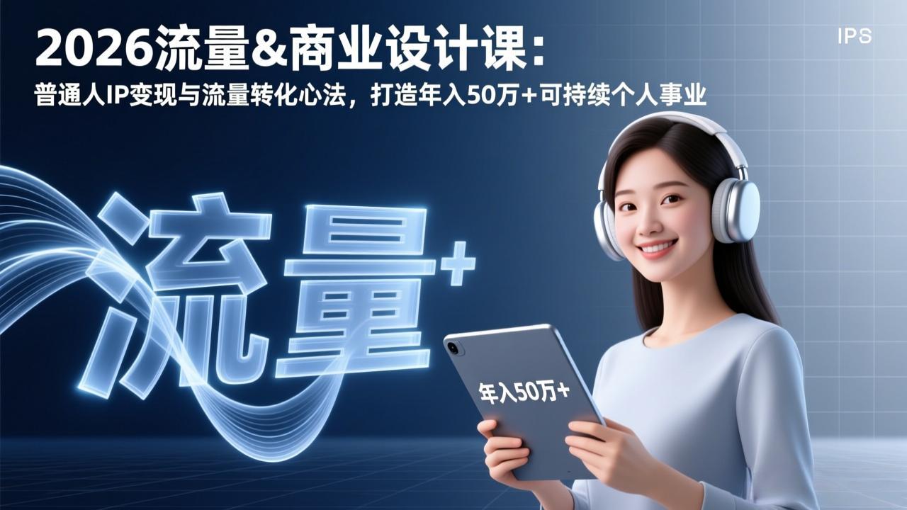 2026流量&商业设计课：普通人IP变现与流量转化心法，打造年入50万+可持续个人事业 - 简单网创项目资源网