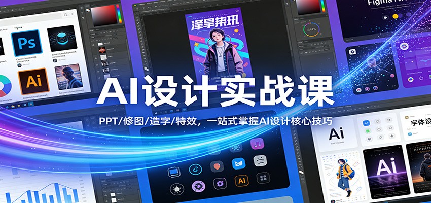 AI设计实战课：PPT/修图/造字/特效，一站式掌握AI设计核心技巧 - 简单网创项目资源网