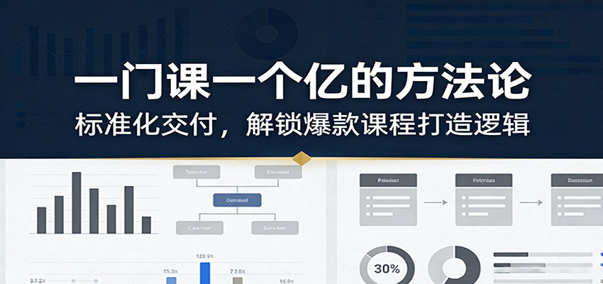 一门课一个亿的方法论：标准化交付，解锁爆款课程打造逻辑 - 简单网创项目资源网