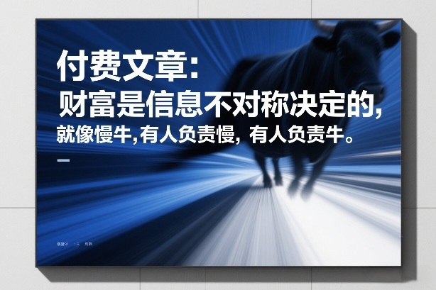 付费文章：财富是信息不对称决定的，就像慢牛，有人负责慢，有人负责牛 - 简单网创项目资源网