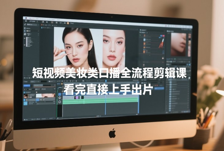 短视频美妆类口播全流程剪辑课，看完直接上手出片 - 简单网创项目资源网