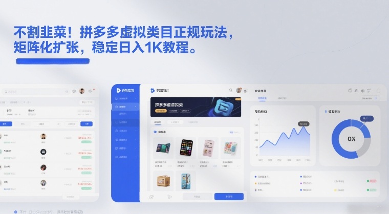 不割韭菜！拼多多虚拟类目正规玩法，矩阵化扩张，稳定日入1K教程【揭秘】 - 简单网创项目资源网