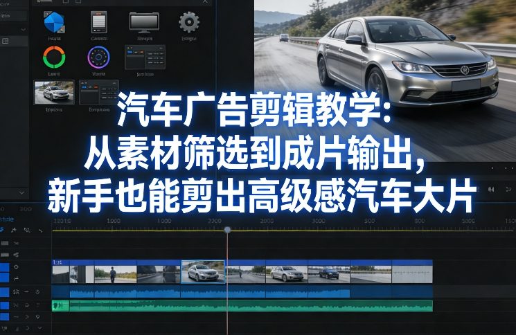 汽车广告剪辑教学：从素材筛选到成片输出，新手也能剪出高级感汽车大片 - 简单网创项目资源网