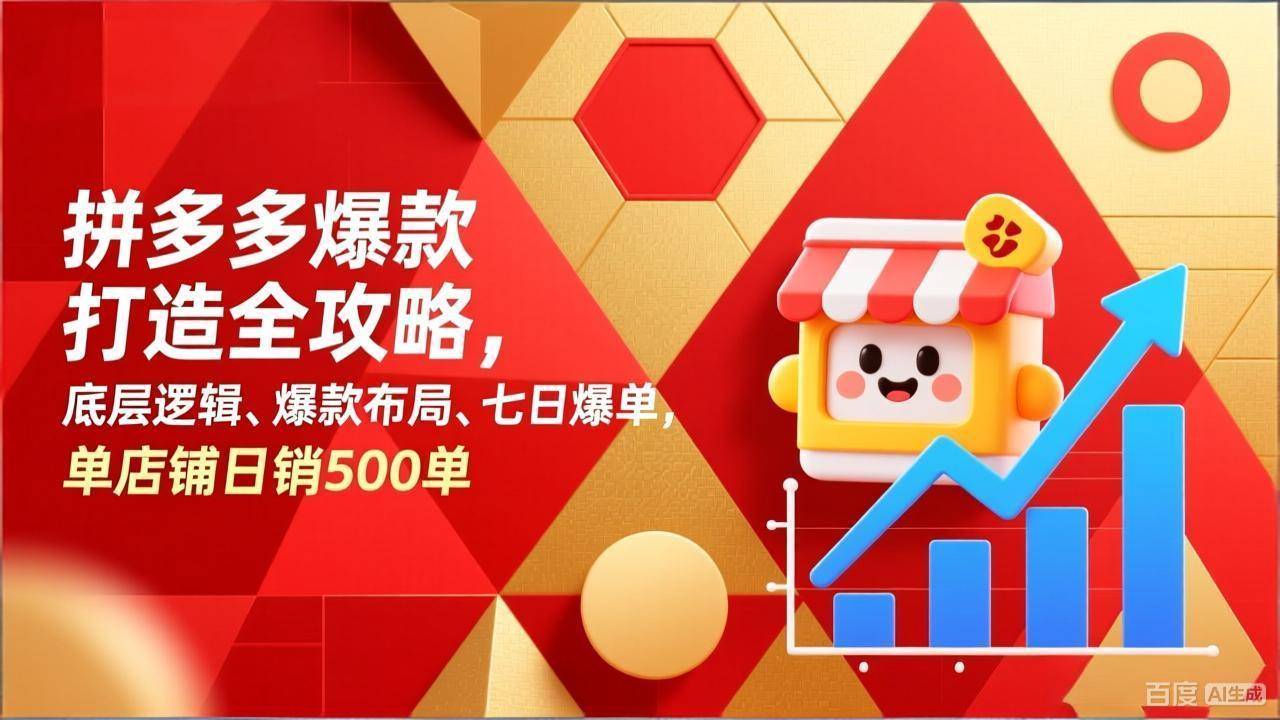 拼多多爆款打造全攻略，底层逻辑、爆款布局、七日爆单，单店铺日销500单 - 简单网创项目资源网