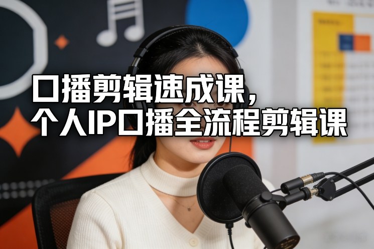 口播剪辑速成课，个人IP口播全流程剪辑课 - 简单网创项目资源网