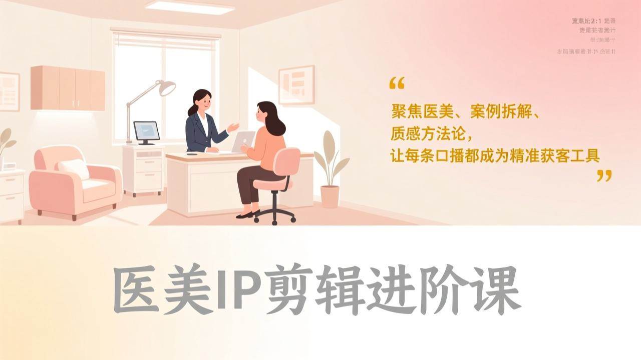 （17303期）医美IP剪辑进阶课，聚焦医美、案例拆解、质感方法论，让每条口播都成为精准获客工具 - 简单网创项目资源网
