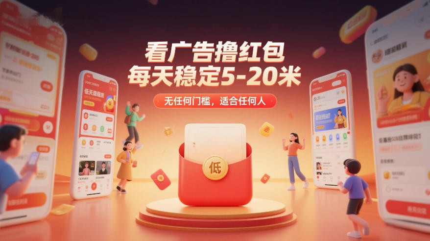看广告撸红包，每天稳定5-20米，无任何门槛，适合任何人 - 简单网创项目资源网