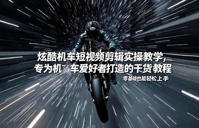 炫酷机车短视频剪辑实操教学，专为机车爱好者打造的干货教程，零基础也能轻松上手 - 简单网创项目资源网