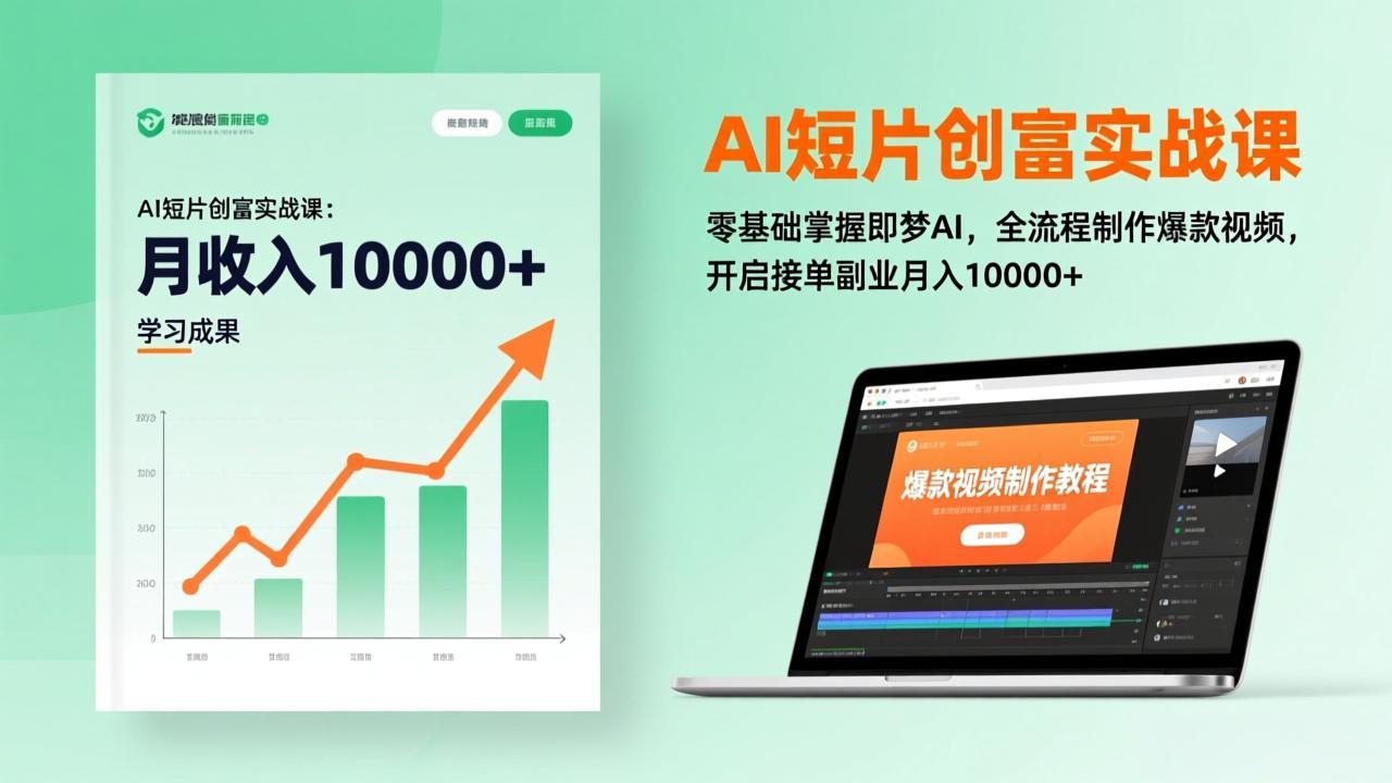 AI短片创富实战课：零基础掌握即梦AI，全流程制作爆款视频，开启接单副业月入10000+(更新 - 简单网创项目资源网