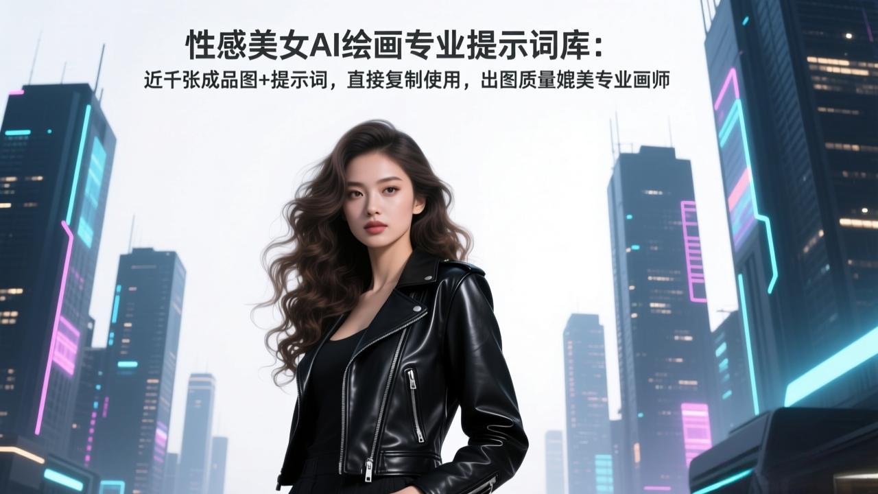 性感美女AI绘画专业提示词库：近千张成品图+提示词，直接复制使用，出图质量媲美专业画师 - 简单网创项目资源网