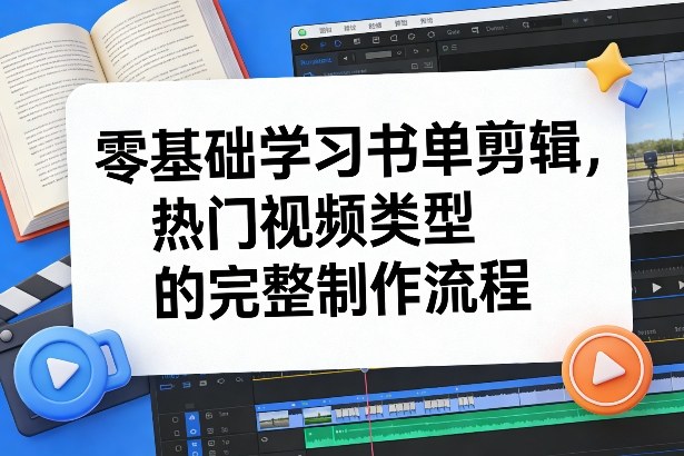 零基础学习书单剪辑，热门视频类型的完整制作流程(更新2026) - 简单网创项目资源网
