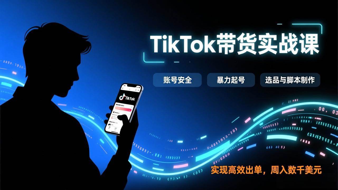 （17278期）TikTok带货实战课，涵盖账号安全、暴力起号、选品与脚本制作，实现高效出单，周入数千美元 - 简单网创项目资源网