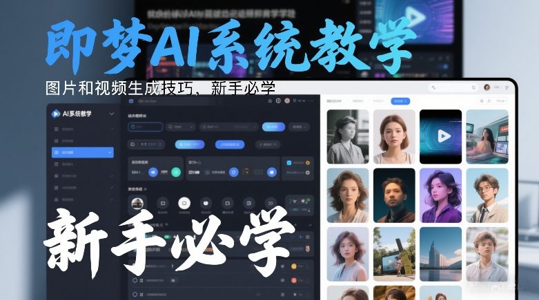 即梦AI系统教学，图片和视频生成技巧，新手必学 - 简单网创项目资源网