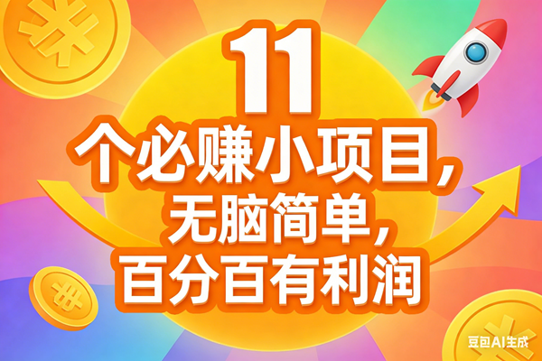 （17351期）11个必赚小项目，无脑简单，百分百有利润，副业首选，日入300+ - 简单网创项目资源网