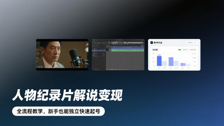 人物纪录片解说变现，全流程教学，新手也能独立快速起号 - 简单网创项目资源网