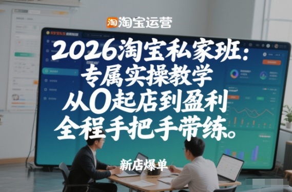 2026淘宝私家班：专属实操教学，从0起店到盈利，全程手把手带练(更新26年2月) - 简单网创项目资源网