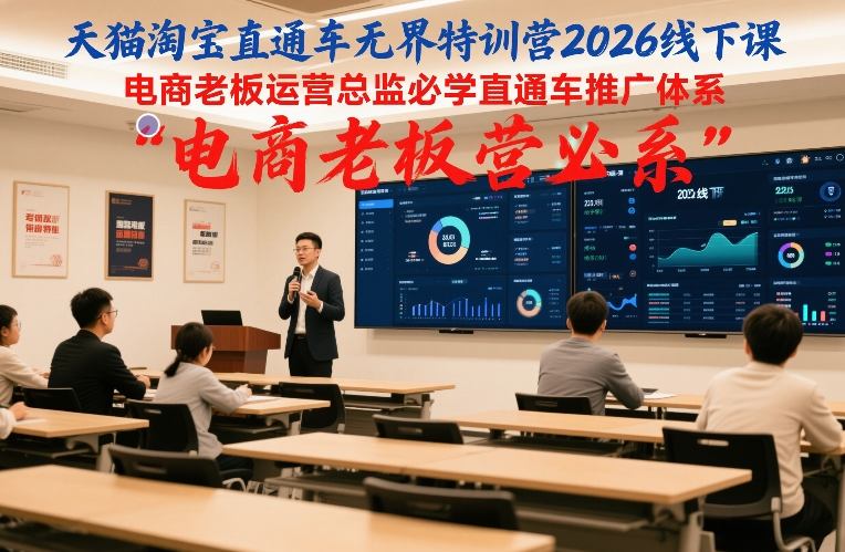 天猫淘宝直通车无界特训营2026线下课，电商老板运营总监必学直通车推广体系 - 简单网创项目资源网