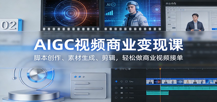 AIGC视频商业变现课：脚本创作、素材生成、剪辑，轻松做商业视频接单 - 简单网创项目资源网