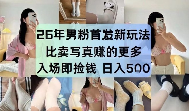 26年男粉首发最新3.0玩法，独此一家，比卖写真賺的更多，入场即捡钱，日入5张【揭秘】 - 简单网创项目资源网