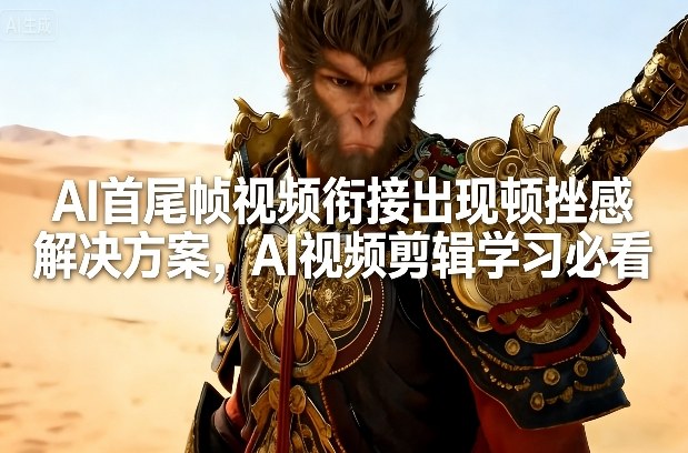 AI首尾帧视频衔接出现顿挫感解决方案，AI视频剪辑学习必看 - 简单网创项目资源网