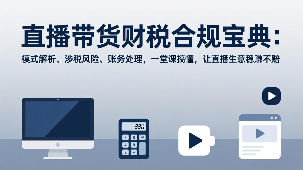 直播带货财税合规宝典：模式解析、涉税风险、账务处理，一堂课搞懂，让直播生意稳赚不赔 - 简单网创项目资源网